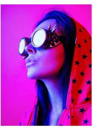 Окуляри стимпанк гогли з шипами золото антик + подарунок