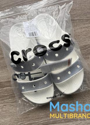 Слайди шльопанці жіночі блискучі крокс, classic crocs sandal9 фото