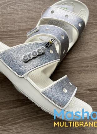 Слайди шльопанці жіночі блискучі крокс, classic crocs sandal3 фото