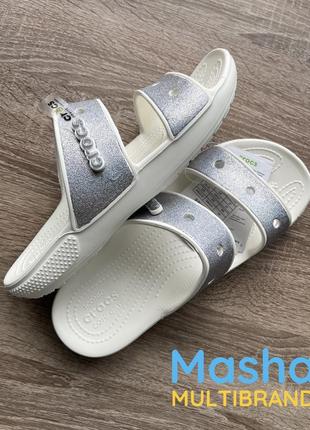 Слайды шлепанцы женские блестящие крокс, classic crocs sandal