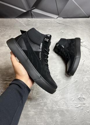 Зимние мужские ботинки puma black (мех) 40-41-42-44-45