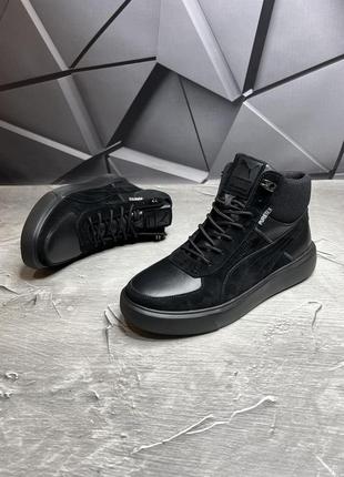 Зимние мужские ботинки puma black (мех) 40-41-42-44-458 фото