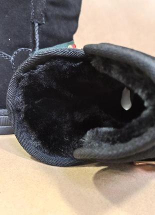 Черные замшевы натуральные угги ботинки сапоги подарок ребенку6 фото