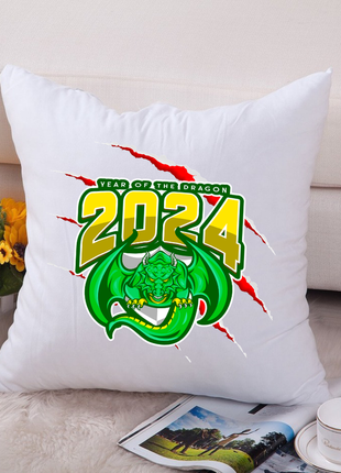 Декоративна подушка з новорічним принтом "year of the dragon 2024. дракон 2024" push it