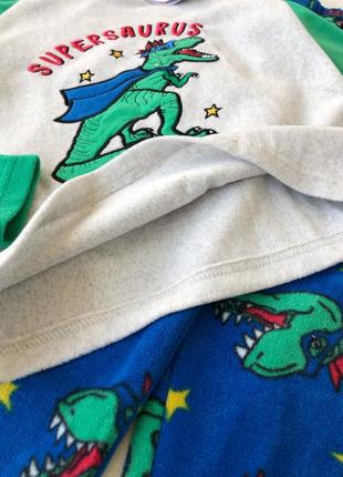 Пижама флисовая с динозавром 116р-122р, флисовая пижама для мальчика 122р3 фото