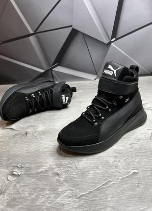 Зимние мужские ботинки puma black (мех) 40-41-42-43-44-453 фото