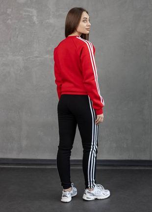 Костюм adidas зима, зимний теплый, на флисе, свитшот + брюки3 фото