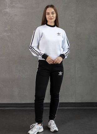 Костюм adidas зима, зимний теплый, на флисе, свитшот + брюки6 фото