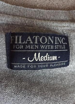 Filaton inc мужской серый хлопковый однотонный кардиган от немецкого бренда3 фото