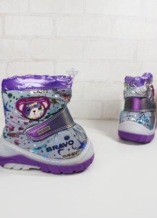 Дитячі зимові дутіки чоботи для дівчинки2 фото