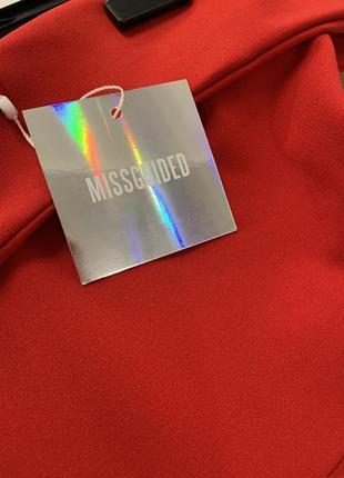 💙💛мега классное качественное красное платье с открытыми плечами missguided2 фото