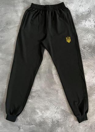 Черные базовые мужские спортивные штаны2 фото