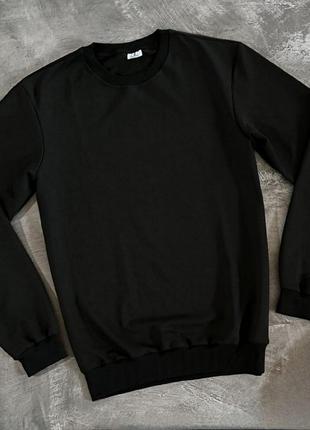 Черный мужской свитшот базовый1 фото