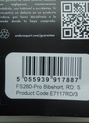 Велошорты  endura fs260-pro bibshort новые (s)8 фото