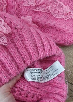 Розовый свитер барби со вставками кружева зара zara s5 фото