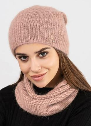 Зимова шапка з ангори ,на ог 55-58