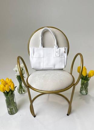 Брендова сумка bottega veneta arco tote white7 фото