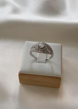 Каблучка родій xuping кільце перстень з камінням срібло 17 р r160602 фото
