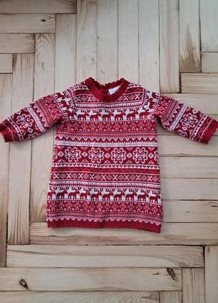 Вязаное платье для малышей, новогоднее платье