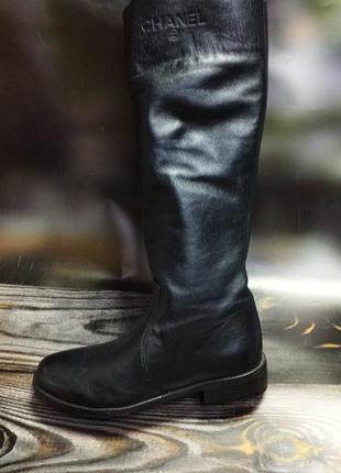 Осінні високі чоботи на дівчинку натуральна шкіра