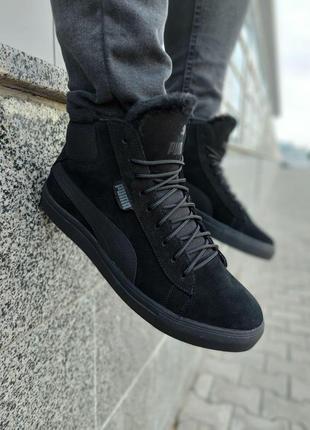 Зимние ботинки puma black (мех) 37-39