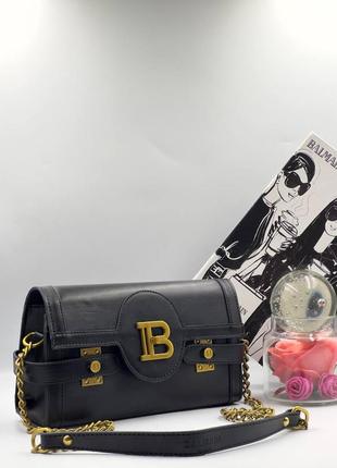 Сумка женская кросс боди черная, женская сумка из экокожи хит 2023 в стиле balmain бальман балмаин1 фото