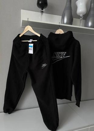 Костюм nike teddy найк теді hoodie pants худі штани big logo біг лого3 фото