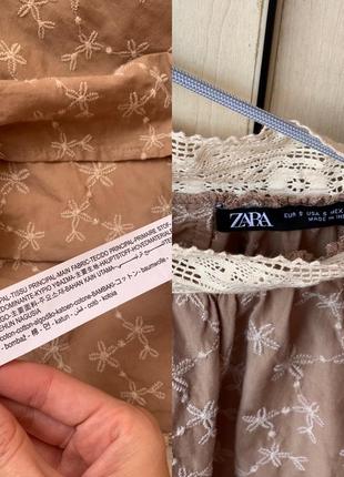 Очень красивая романтичная блуза с пышными рукавами и вышивкой zara5 фото