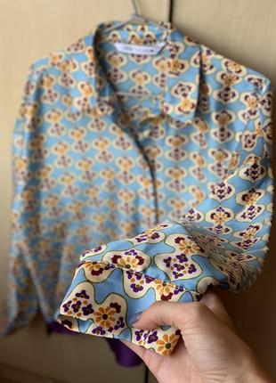 Очень красивая рубашка от zara в пижамном стиле5 фото