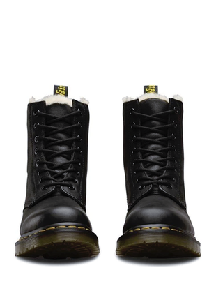 Ботинки dr. martens 1460 serena fur lined black утепленные на меху6 фото