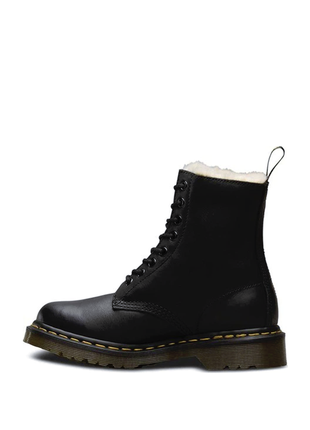 Ботинки dr. martens 1460 serena fur lined black утепленные на меху2 фото