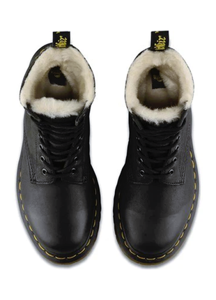 Ботинки dr. martens 1460 serena fur lined black утепленные на меху4 фото