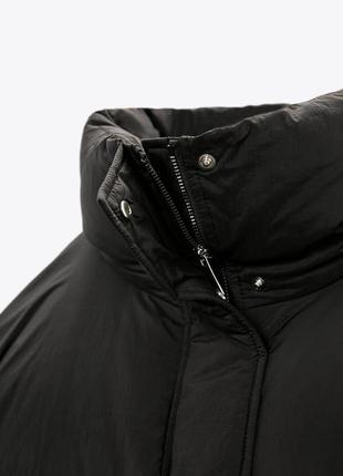☃️новый пуховик zara, черный, оверсайз, длинная куртка, м-l6 фото