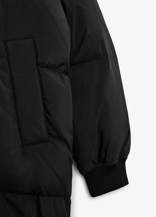 ☃️новый пуховик zara, черный, оверсайз, длинная куртка, м-l7 фото