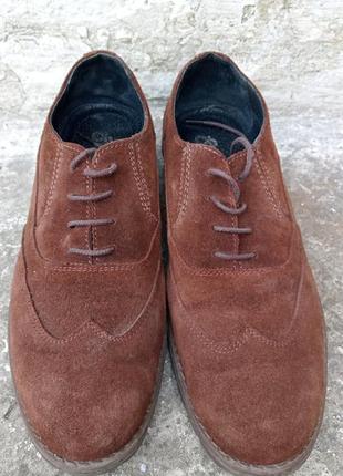 42р /28 замшевые стильные коричневые мужские туфли sharman.8 фото