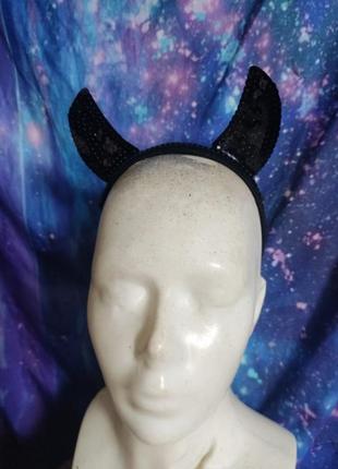 Ріжки чортика демона демонеси з пайєтками
