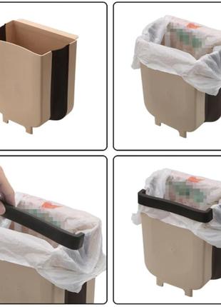 Складной контейнер для мусора на двери kitchen flexible bin7 фото