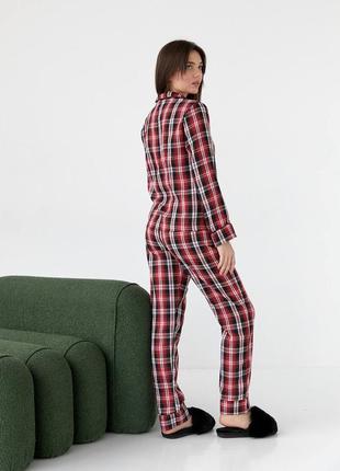 Пижама мужская комплект для дома коттон хлопок клетка 20 цветов7 фото