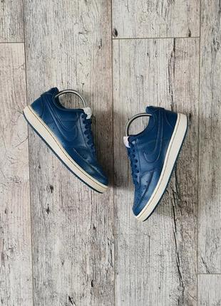 Кожаные кроссовки кеды унисекс повседневные nike. синий. размер 36(22,5 см)