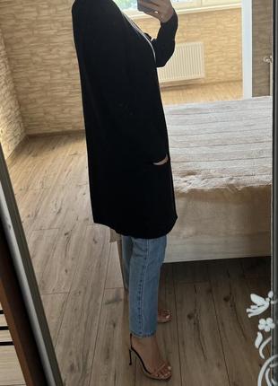 Черный длинный женский кардиган8 фото