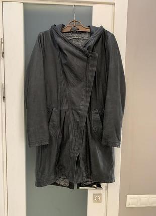 Натуральная кожаная куртка, парка, пальто, на шерстяной подкладке drykorn