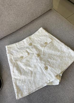 Мини юбка шорты zara в стиле old money6 фото