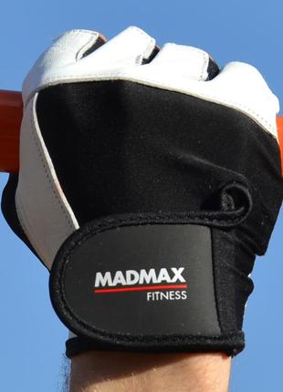 Рукавички для фітнесу спортивні тренувальні для тренажерного залу madmax mfg-444 fitness white xxl va-339 фото