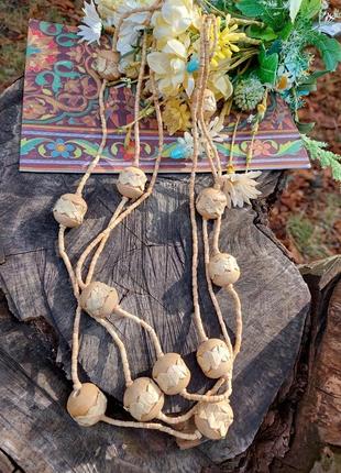 Деревянное ожерелье📿намысто с элементами лозы