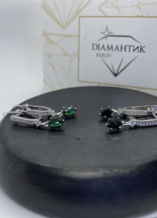 Срібні сережки 925 проба (серебро, срібло, серьги)