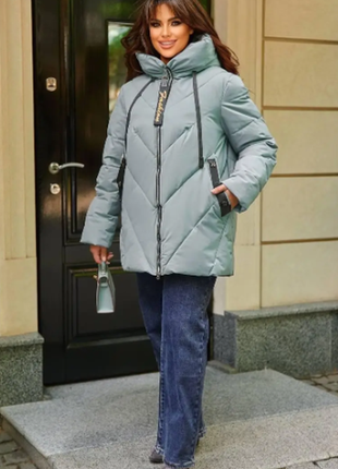Куртка женская зимняя на холофайбере батал 54-56,58-60,62-64 razg4409-2318tве9 фото