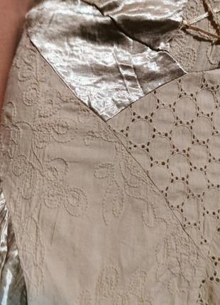 Сукня з вишивкою атласом мереживом міді комбіноване next сарафан бохо6 фото