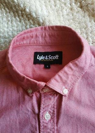 Крутая коттоновая хлопковая рубашка ,светло красная розовая.5 фото