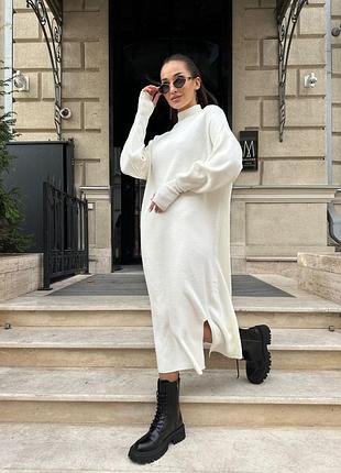 Сукня тепла довга трикотажна оверсайз