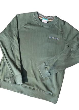 Scotch&soda мужской свитшот зеленый хаки хл органика
